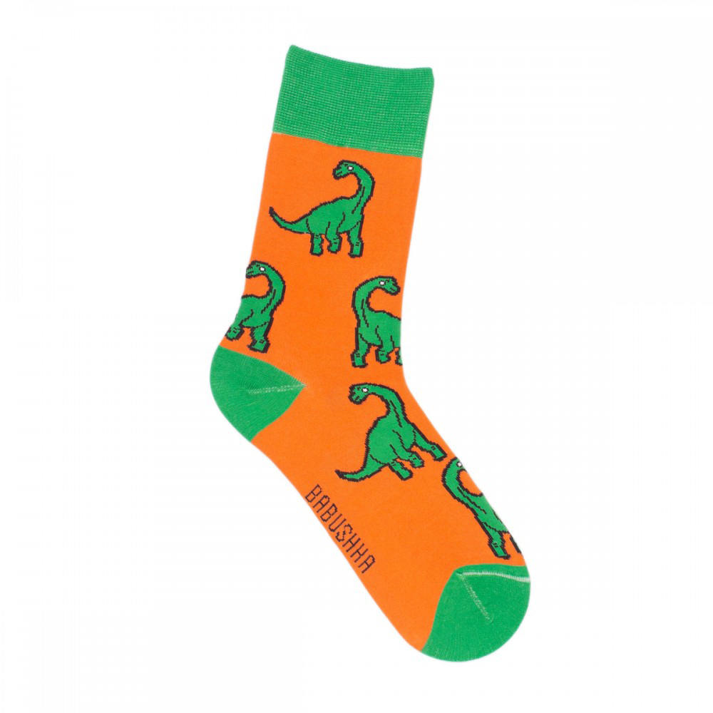 Носки женские, "Динозавры", оранжевый, 36-40