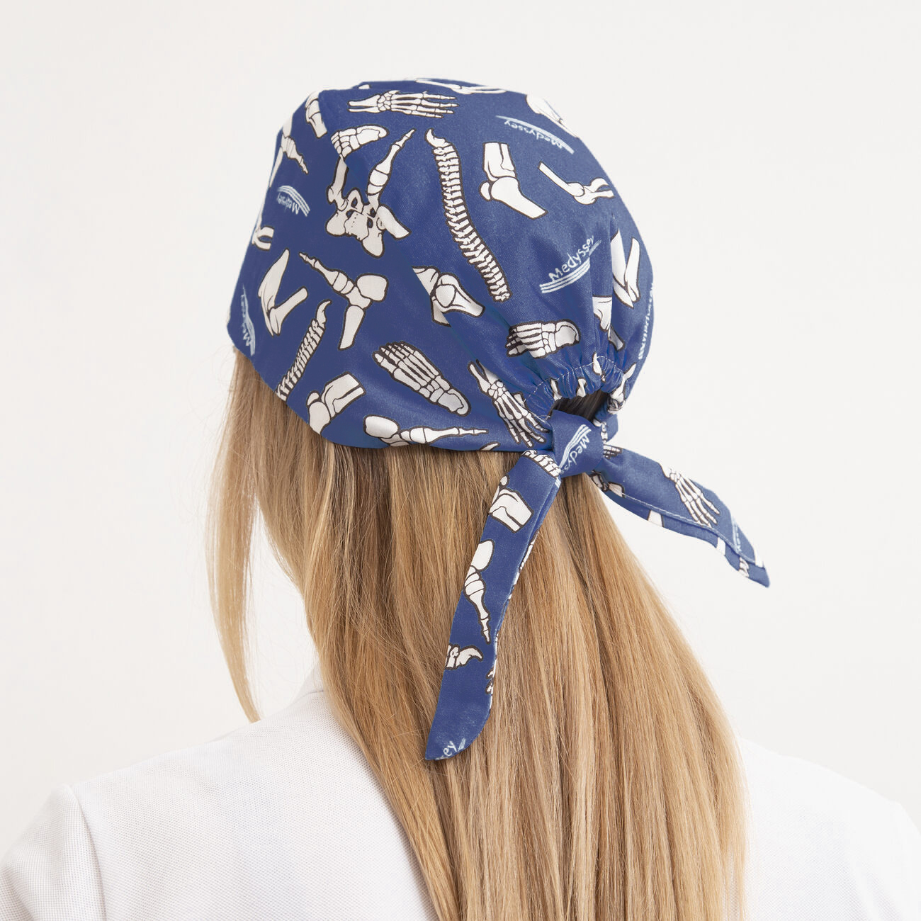 Шапочка медицинская, принт "Кости", темно-синий