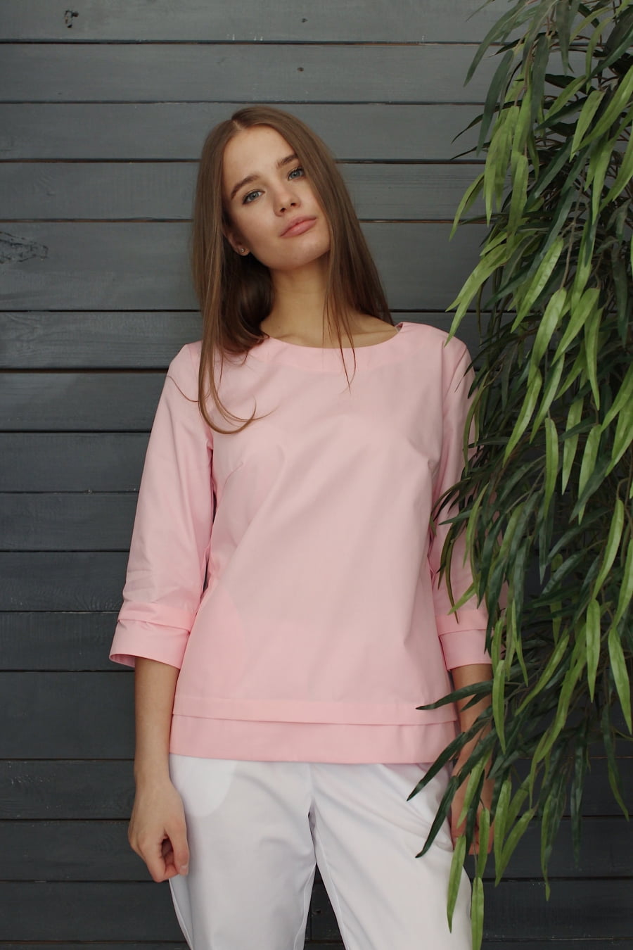 Блуза женская «Лодочка», розовый, 40