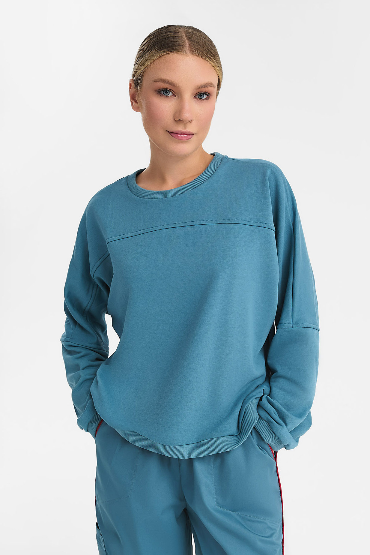 Свитшот женский Тезис TZ113, tangle, серо-голубой, 48-50