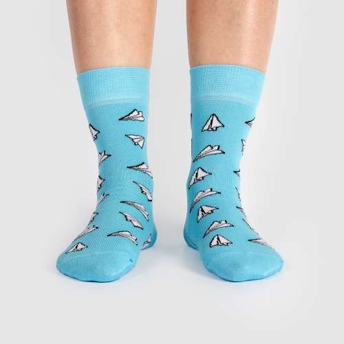 Носки женские, "Самолетики", голубой, 36-40