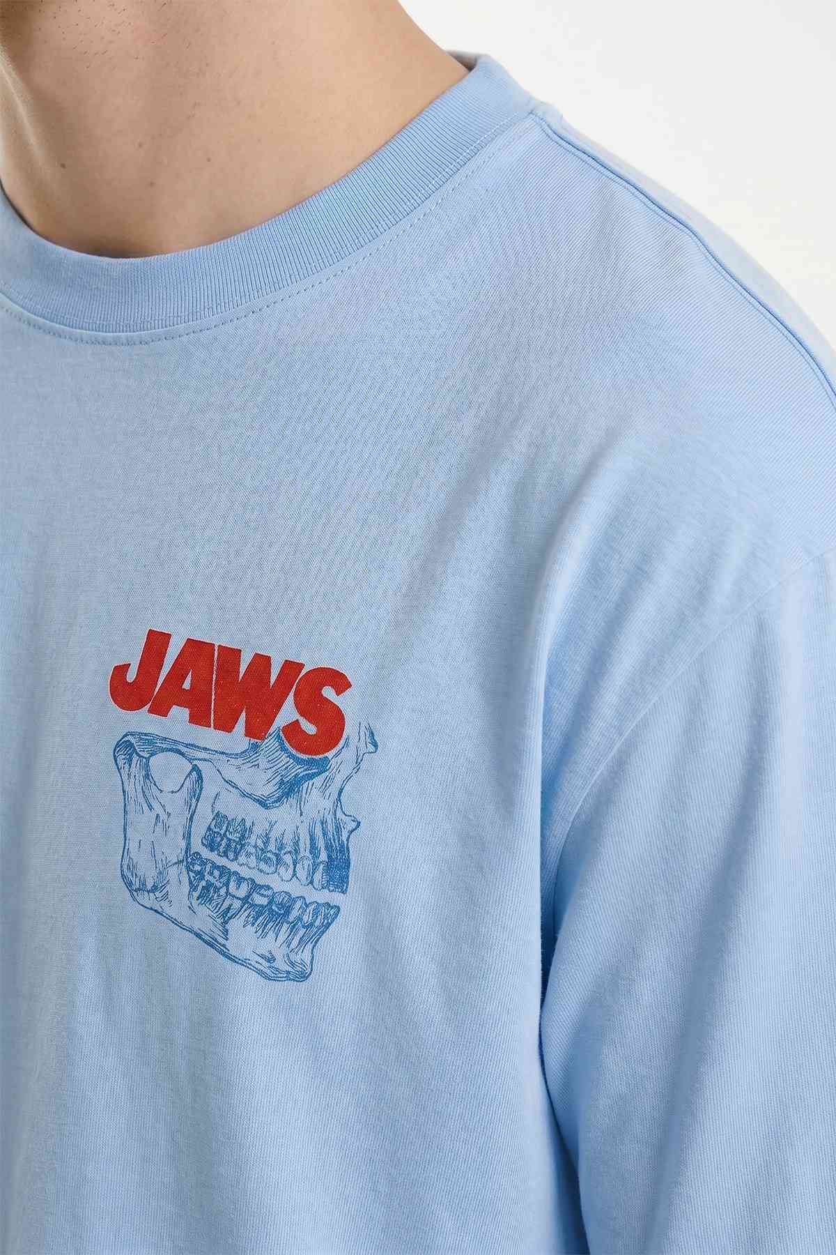Футболка мужская Тезис TZ510, принт "JAWS", softone, голубой, 46-48