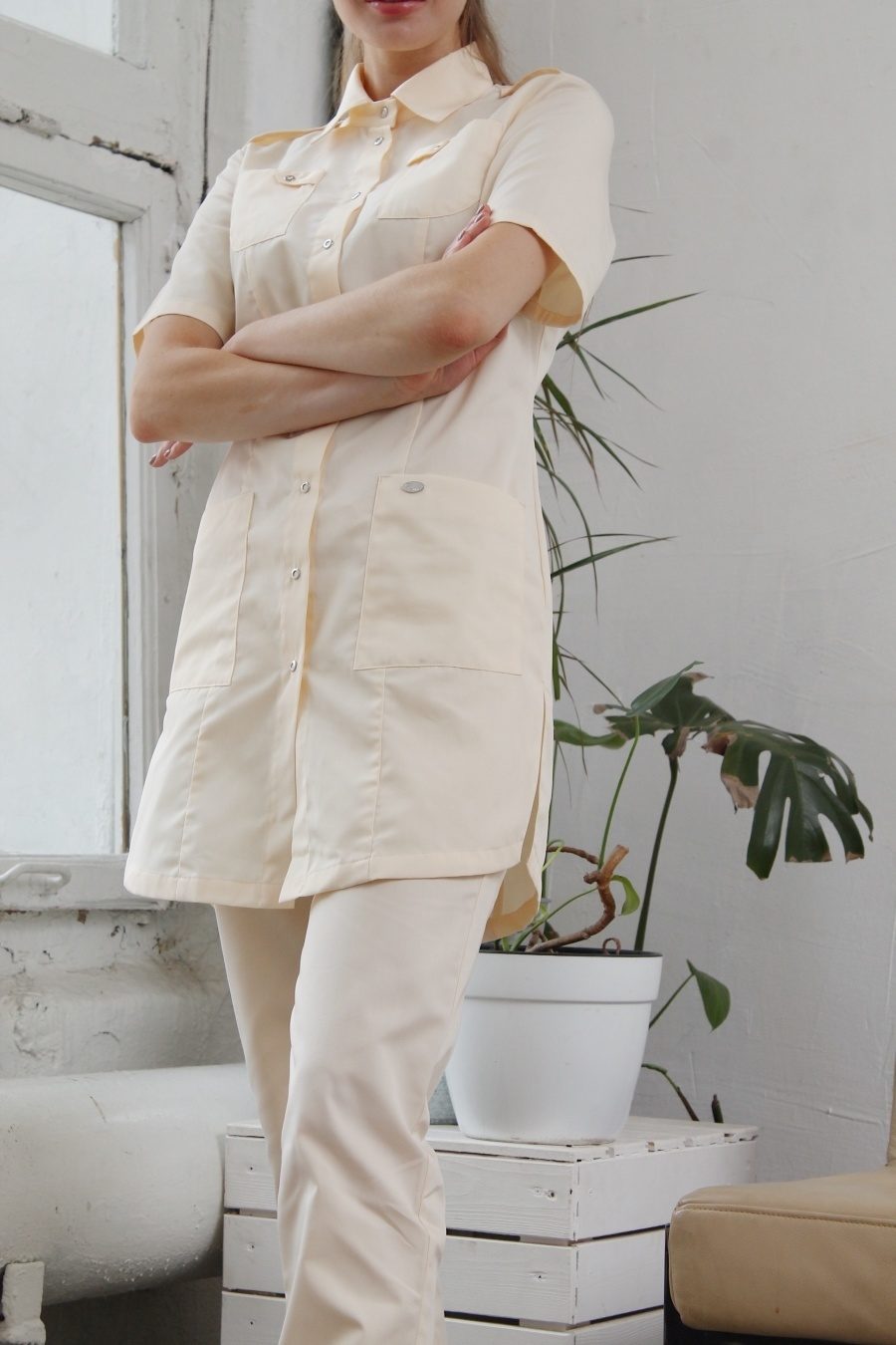 Блуза женская «Сафари», крем, 42