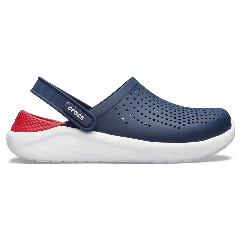 Сабо CROCS LiteRide Clog, темно-синие с красным задником, 45-46