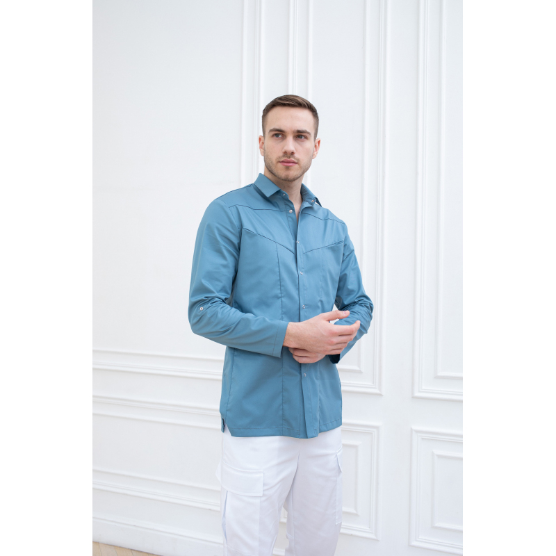 Рубашка мужская Dr. Nice, длинный рукав, деним, 52