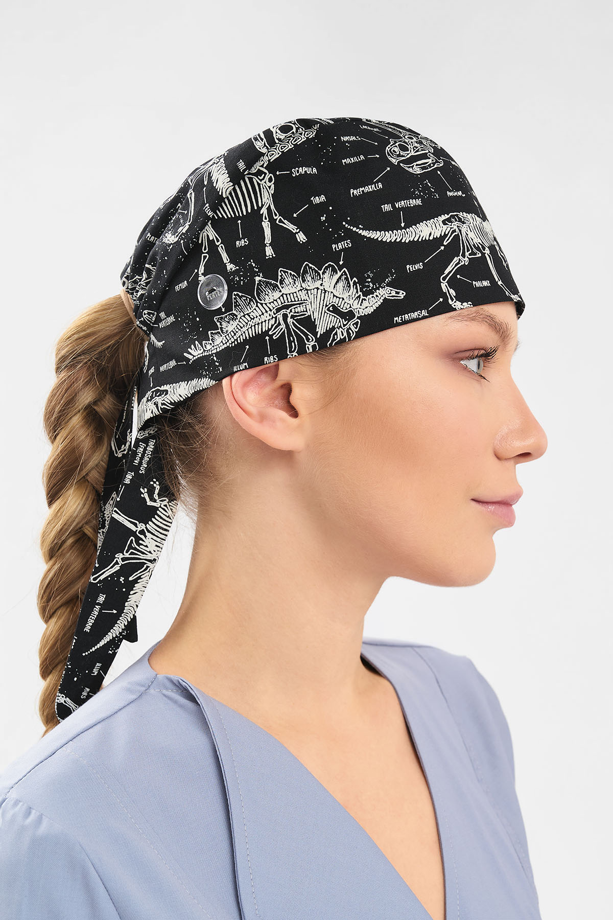 Шапочка медицинская Тезис TZ002, принт "Динозавры", черный