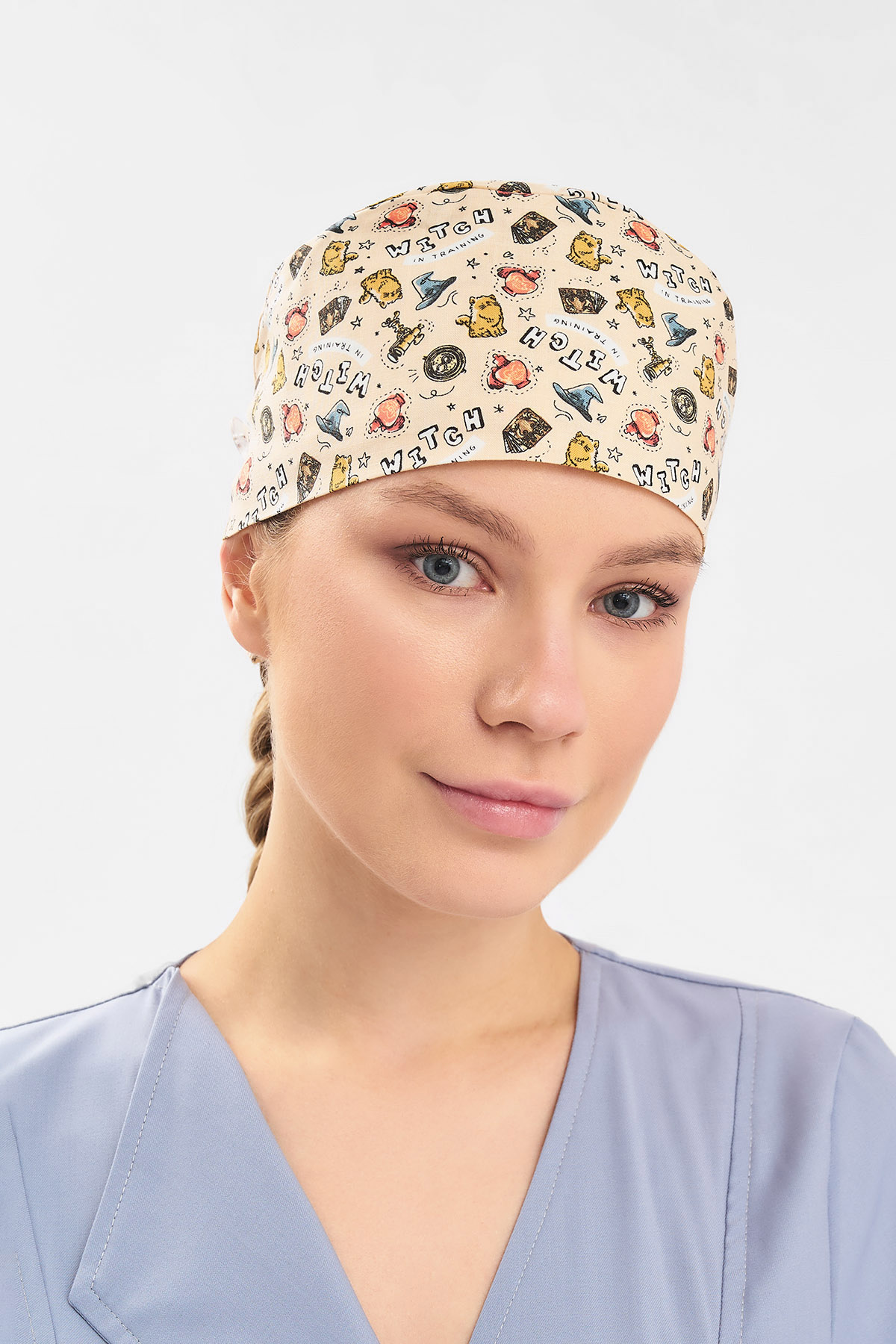 Шапочка медицинская Тезис TZ002, принт "Магия", бежевый
