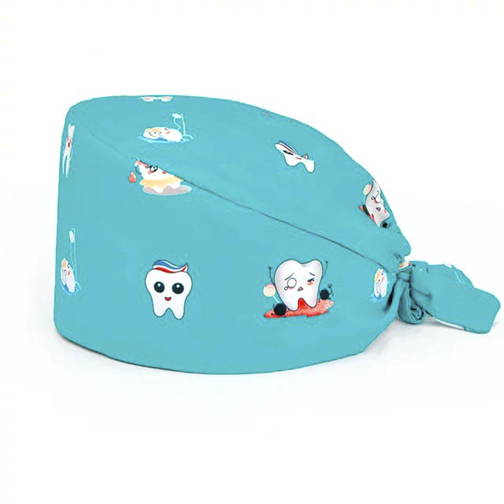 Шапочка медицинская, "Зубной уход", голубой