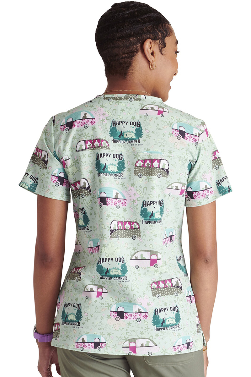 Топ женский Tooniforms TF738, принт "Кемпинг", зеленый, XL