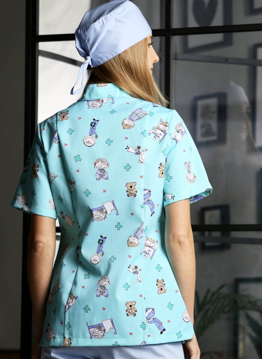 Блуза женская «Педиатр», голубой, 42
