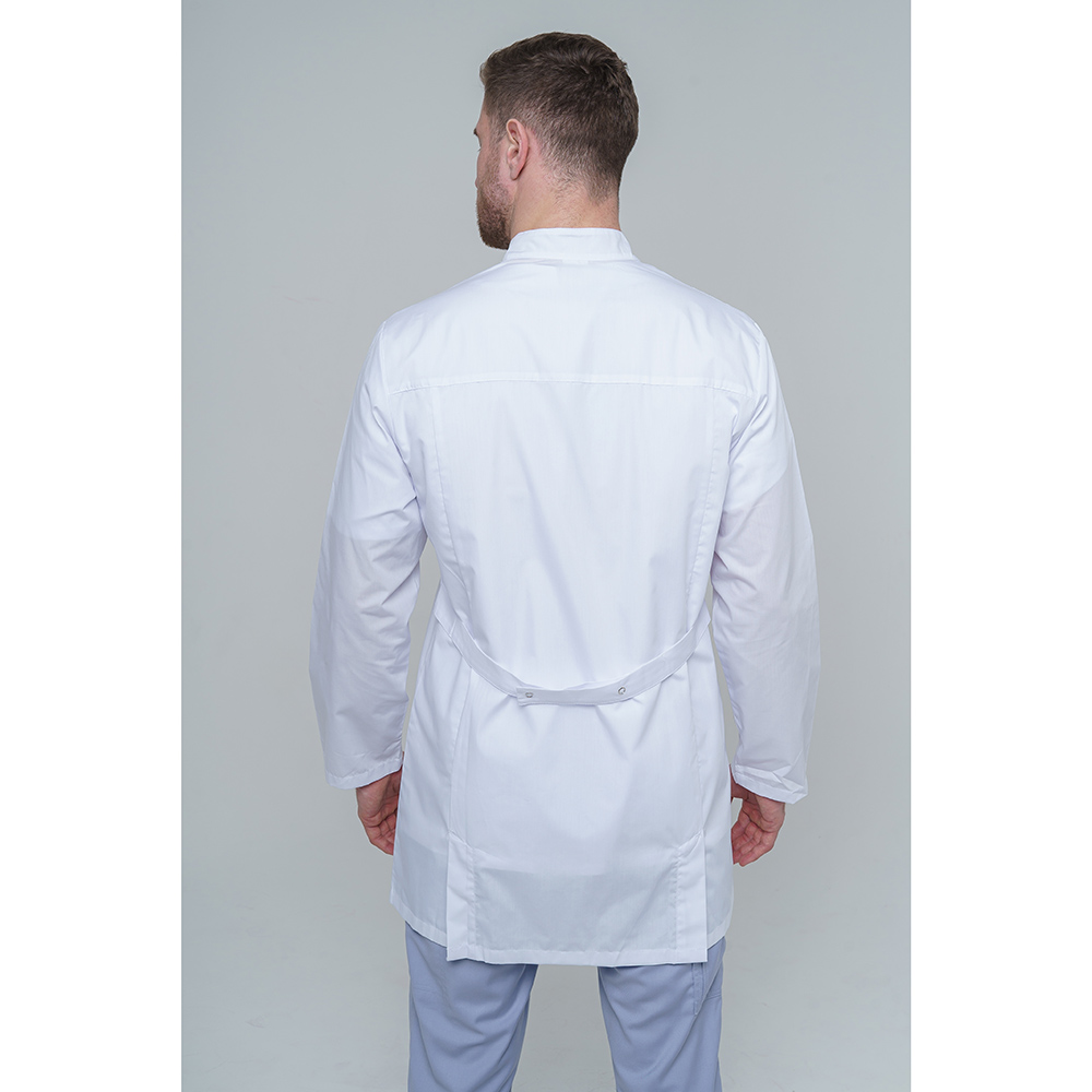 Халат медицинский мужской на молнии, белый, 52