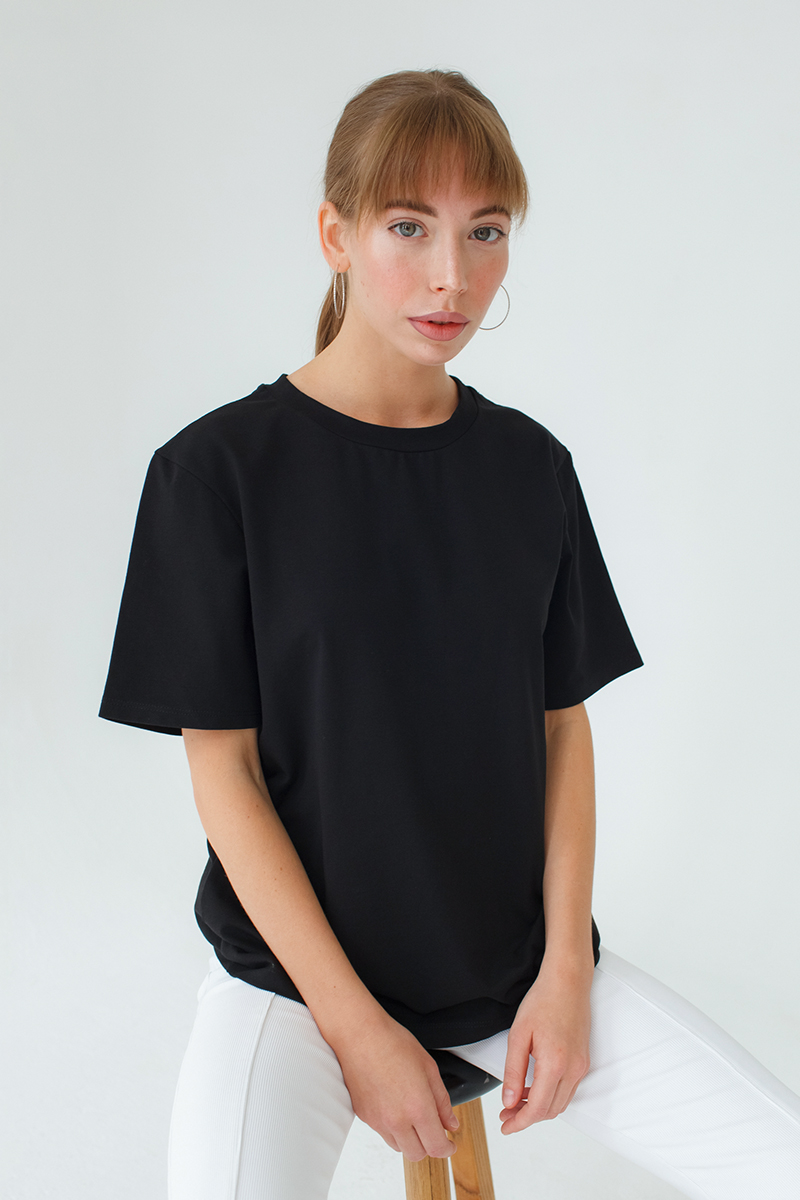 Футболка женская Тезис TZ111, черный, 52-54