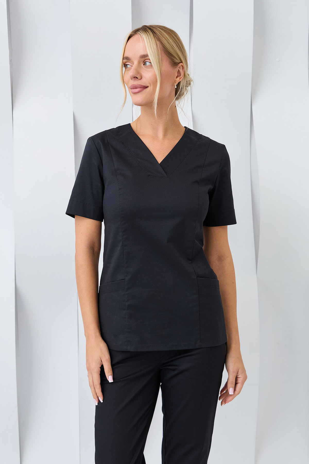 Топ женский Dr. Nice, хирургический, черный, 46