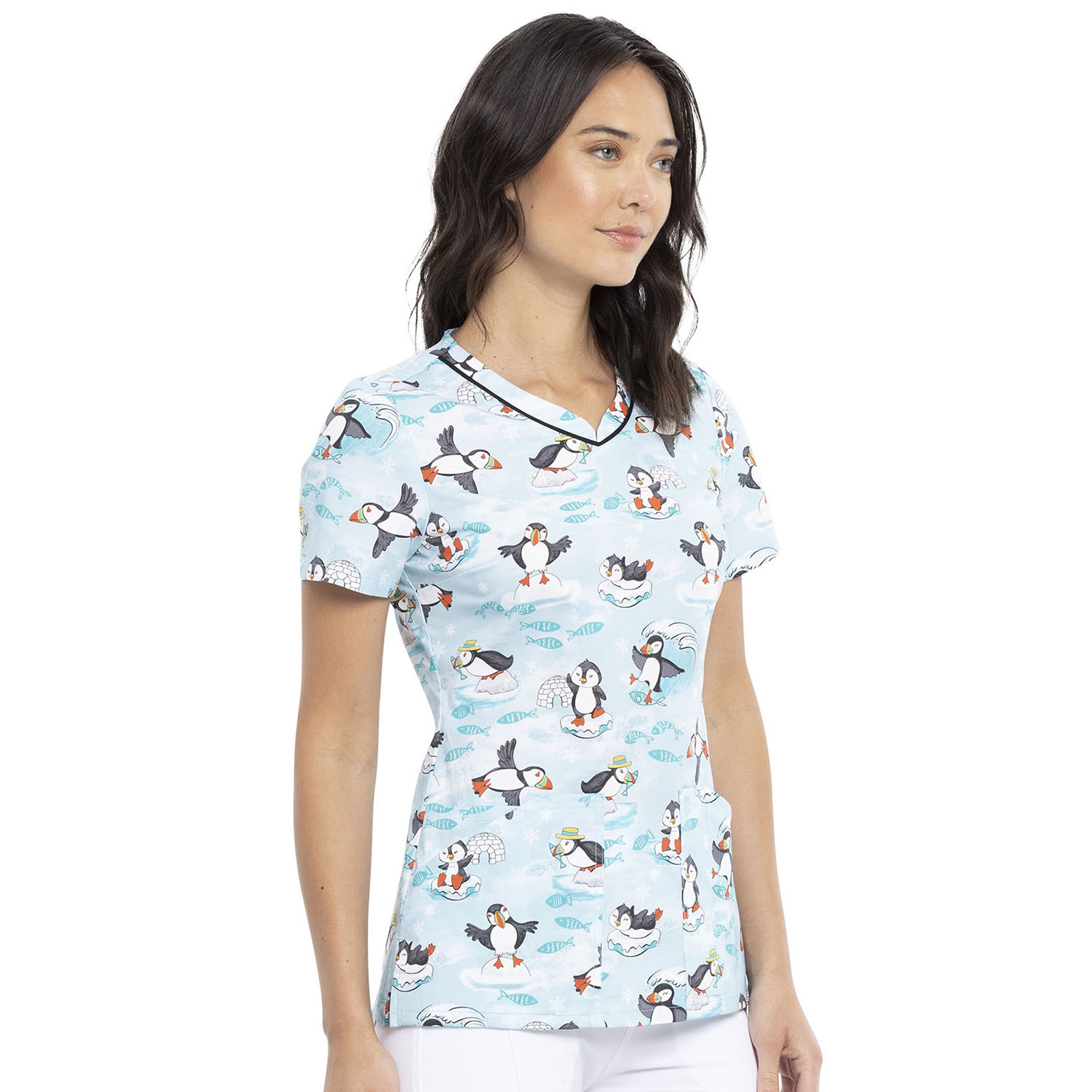 Топ женский Cherokee CK646, пингвины, S