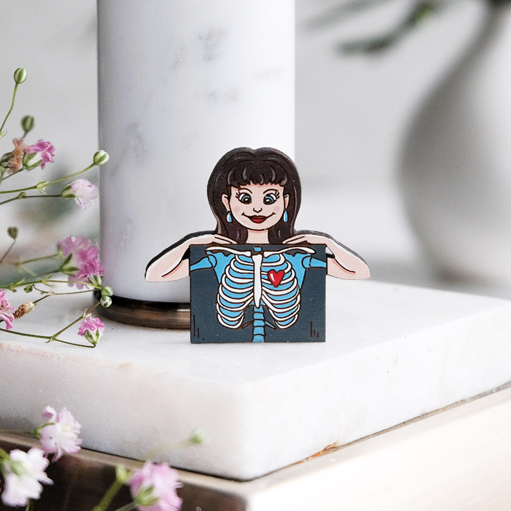 Значок "Врач-рентгенолог", брюнетка