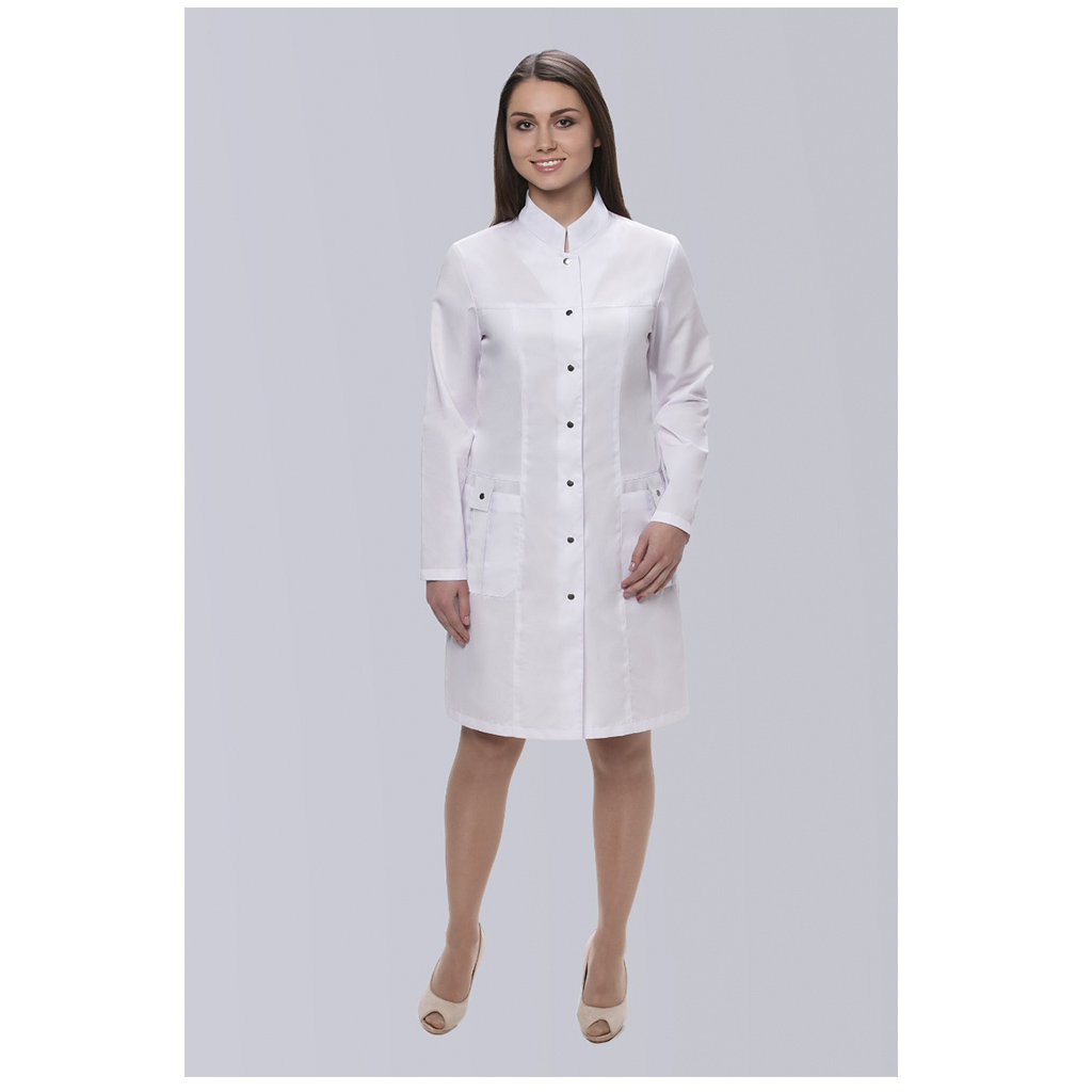 Халат женский 248, длинный рукав, белый, 54