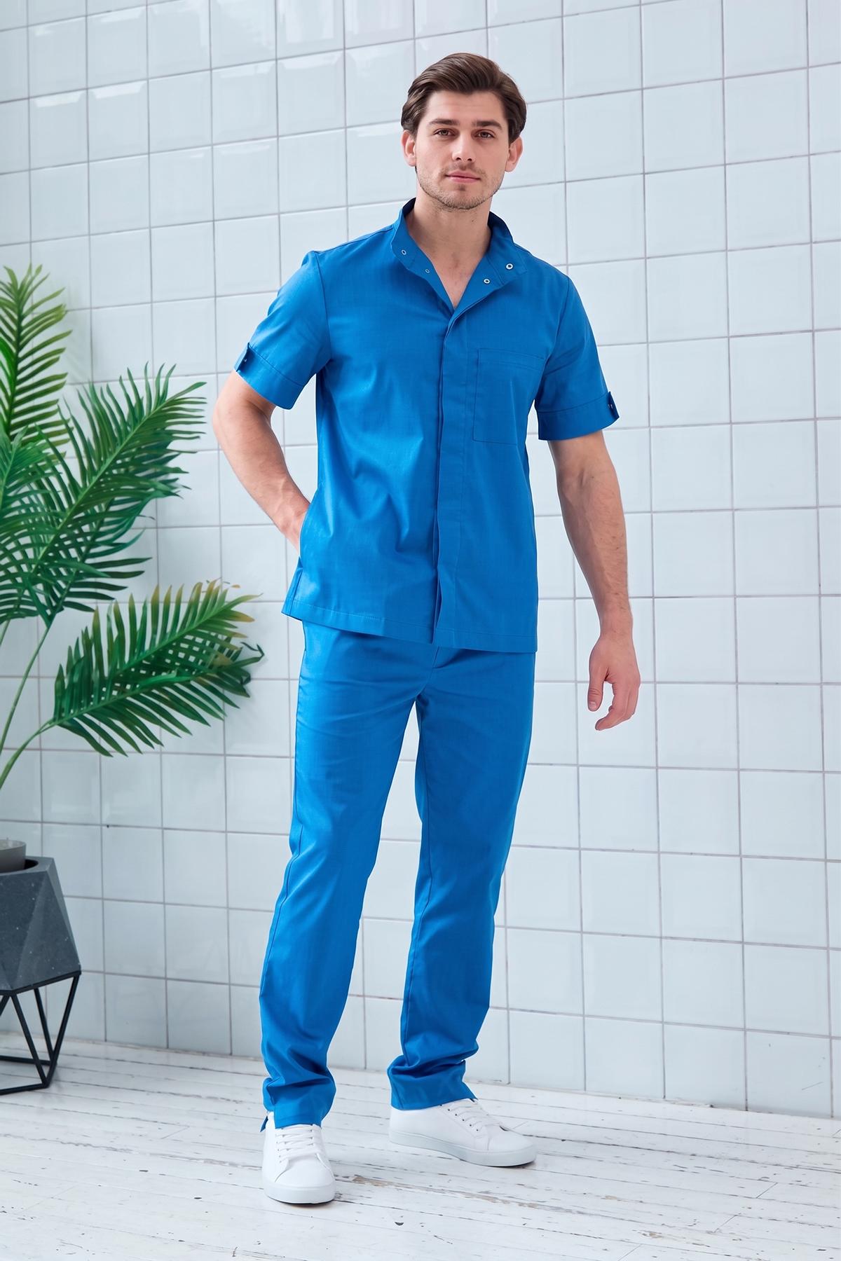 Брюки медицинские мужские Dr. Nice DRN644, голубой, 48