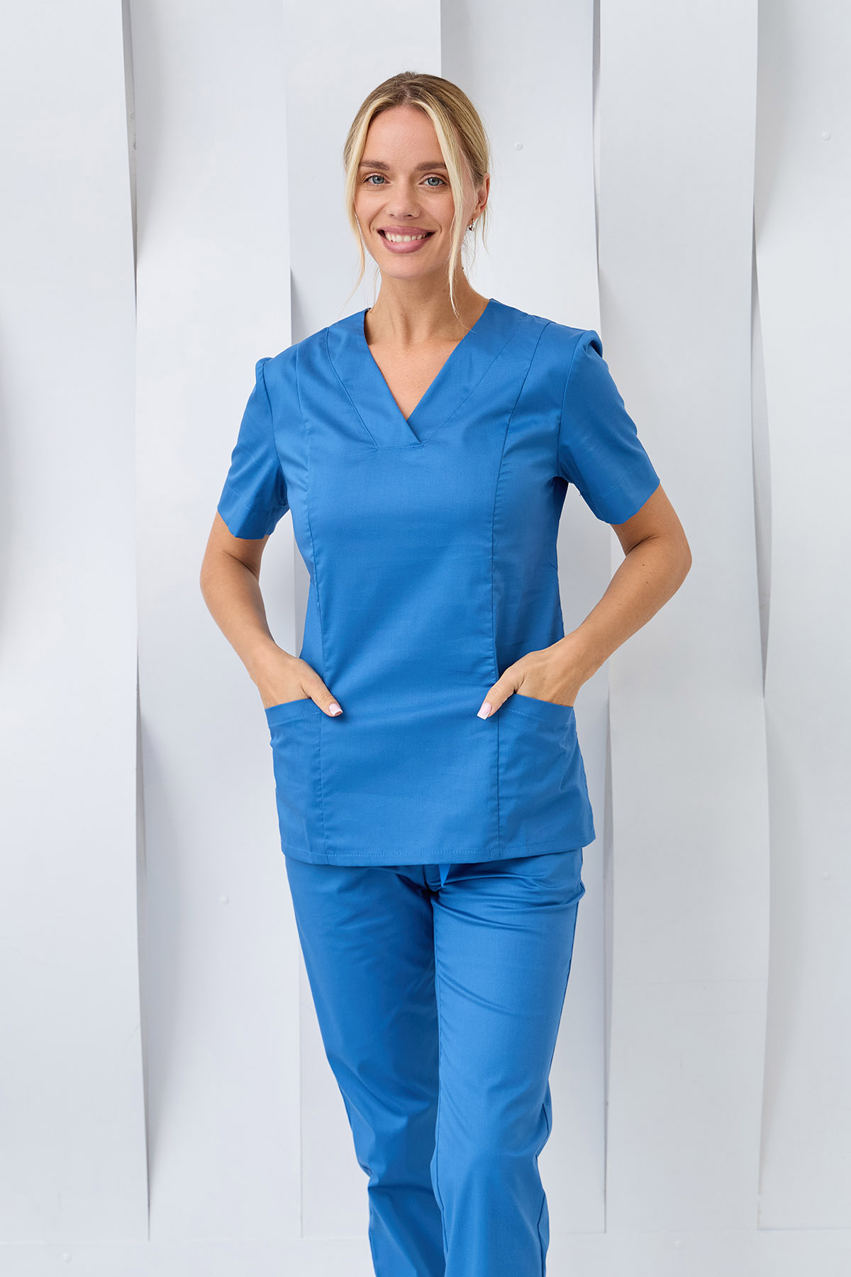 Топ женский Dr. Nice, хирургический, голубой, 42