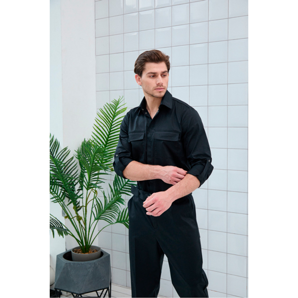 Комбинезон мужской Dr. Nice, с поясом с пряжкой, черный, 48