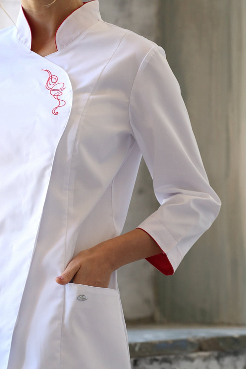 Блуза женская «Восток», белый c вышивкой, 56