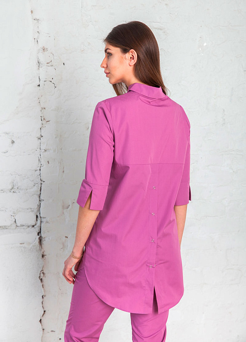 Рубашка женская на кнопках, сиреневый, 58