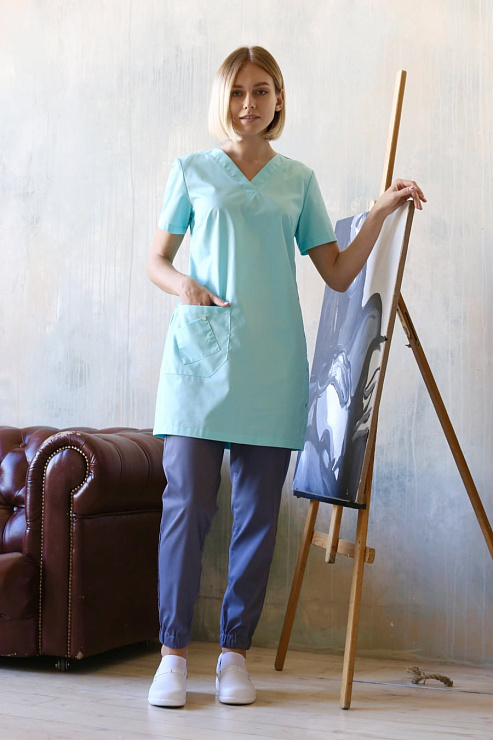 Блуза женская «Лонга», мята, 40