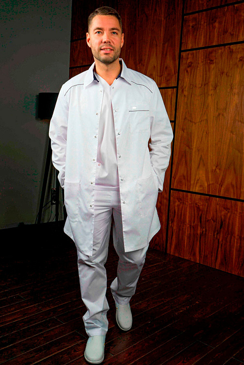 Халат мужской «Силуэт», темно-синий, 48