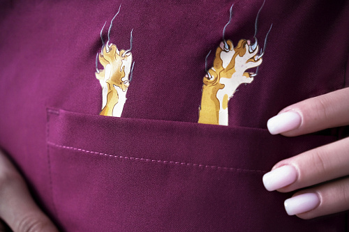 Туника женская Тезис TZ305 с принтом "Лапки", винный, 46