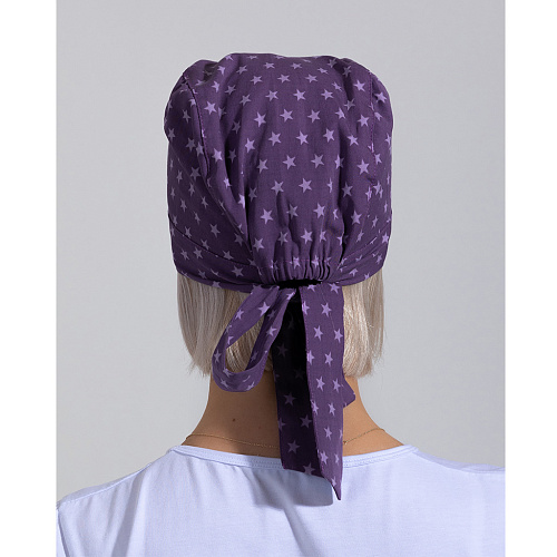Шапочка медицинская, принт "Звездочки", фиолетовый
