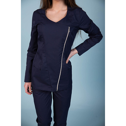 Туника женская Dr. Nice с косой молнией, синий, 48