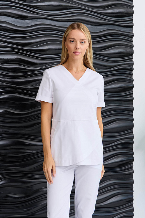 Туника женская Dr. Nice, короткий рукав, белый, 44