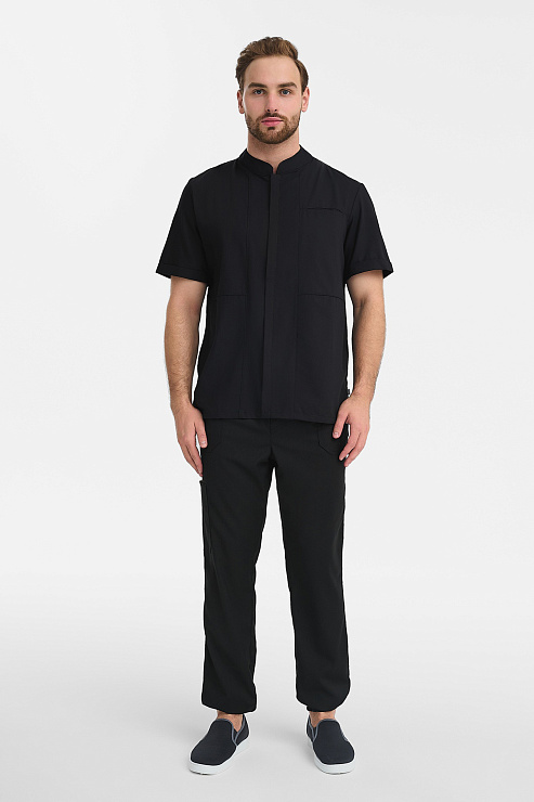 Рубашка мужская на молнии Тезис TZ700, черный, 58