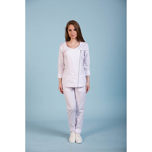 Туника женская Dr. Nice с косой молнией, белый, 48