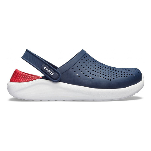 Сабо CROCS LiteRide Clog, темно-синие с красным задником, 42-43
