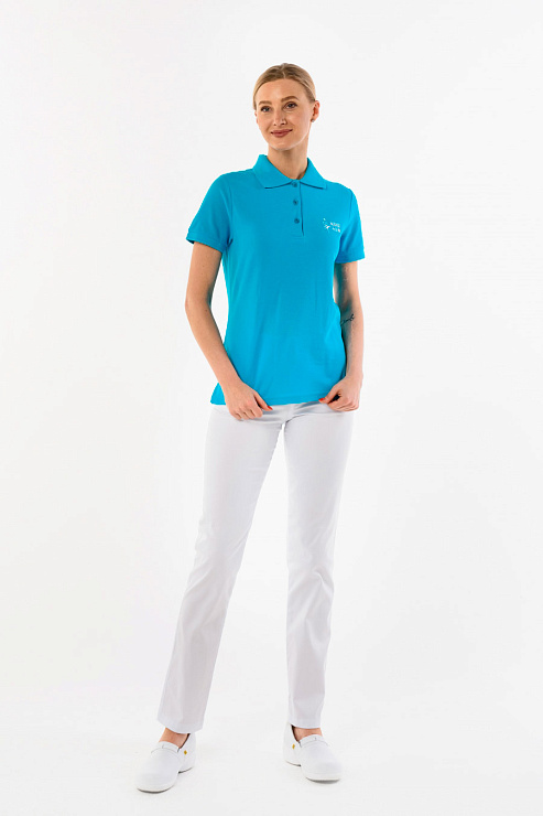 Поло женское, бирюзовый, 52
