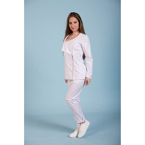 Туника женская Dr. Nice с косой молнией, белый, 48