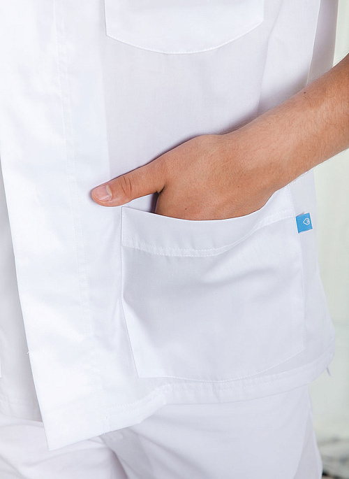 Рубашка мужская на кнопках, белый, 52