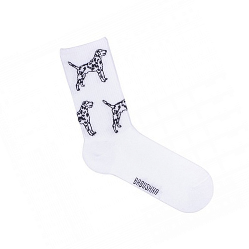 Носки женские, "Далматинцы", белый, 36-40
