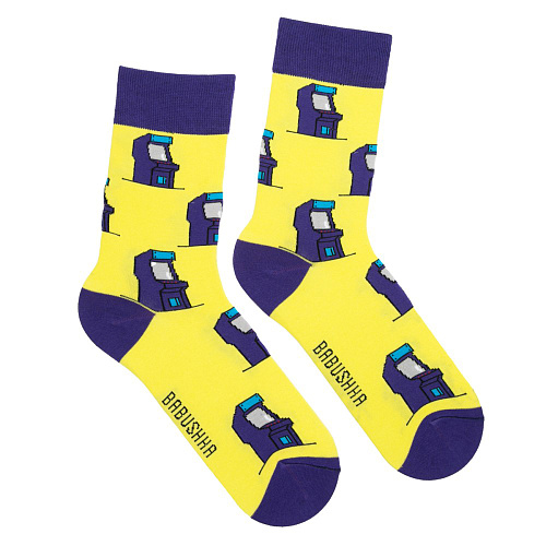 Носки мужские, "Игровые автоматы", желтый, 41-45