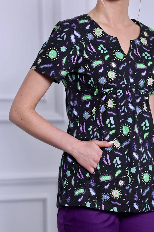 Блуза женская «Колибри», молекула черный, 48