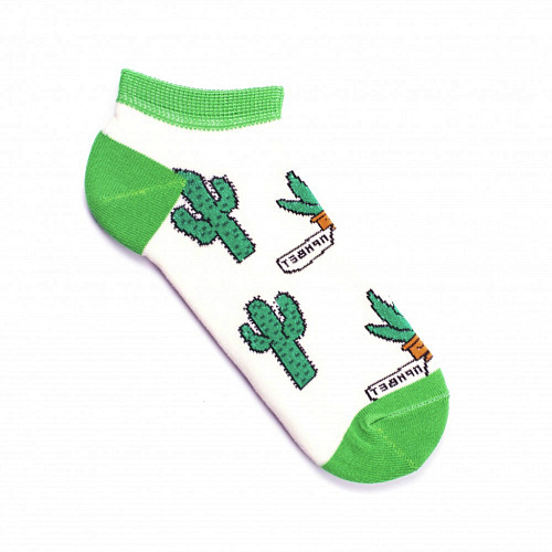 Носки женские, "Кактусы", белый, 36-40