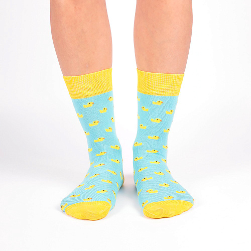 Носки женские, "Утята", голубой, 36-40