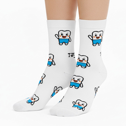 Носки женские Тезис, "Зубики", белый, 36-40