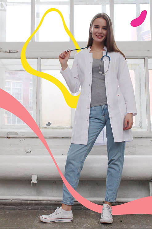 Халат женский «Лянка», белый, 40