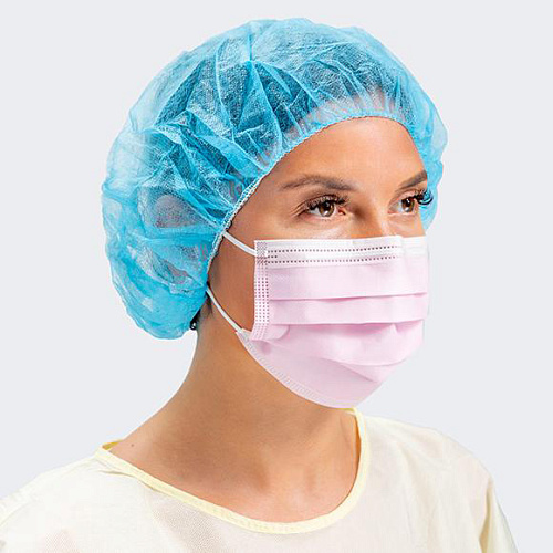 Bouffant Caps - шапочка-шарлотка, синяя, 100 шт