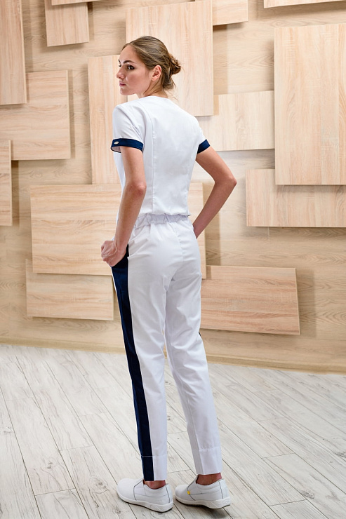 Комбинезон женский «Хельга», белый/темно-синий, 44