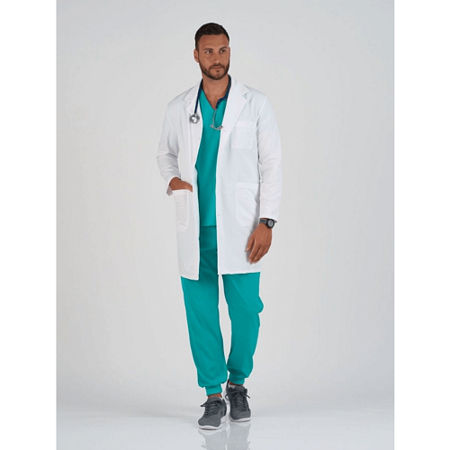 Халат мужской Тезис TZ834 на пуговицах, белый, 44