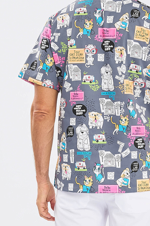 Туника мужская Тезис TZ600, принт "Котики и собачки", 50