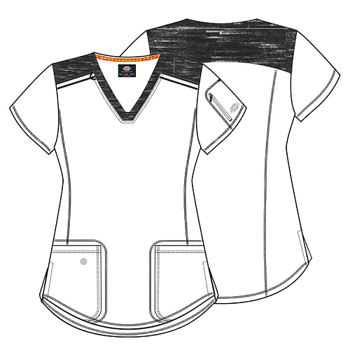 Топ женский Dickies DK602, серые узоры, XS