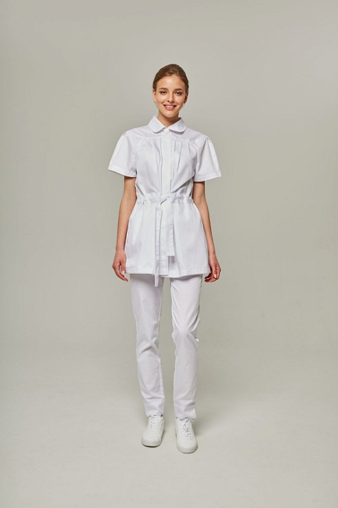 Туника женская Dr. Nice на пуговицах, белый, 52